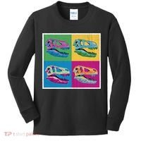Pop Art TRex Skeleton Tyrannosaurus Rex Kids Long Sleeve Shirt thumb 0