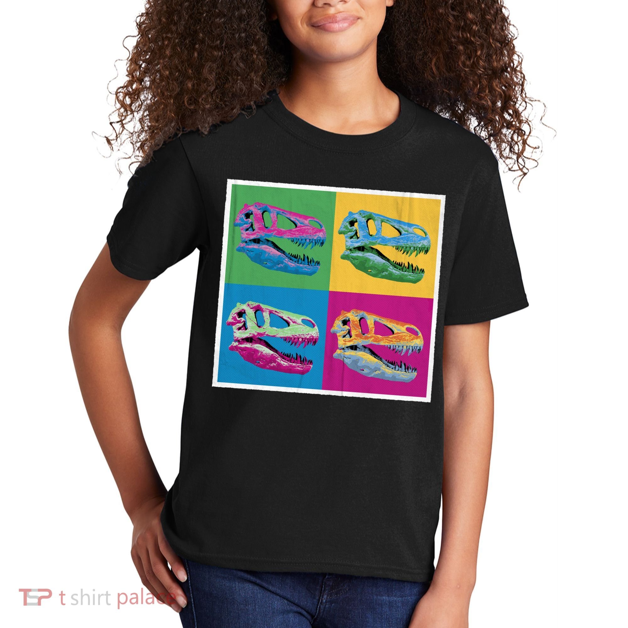 Pop Art TRex Skeleton Tyrannosaurus Rex Kids T-Shirt