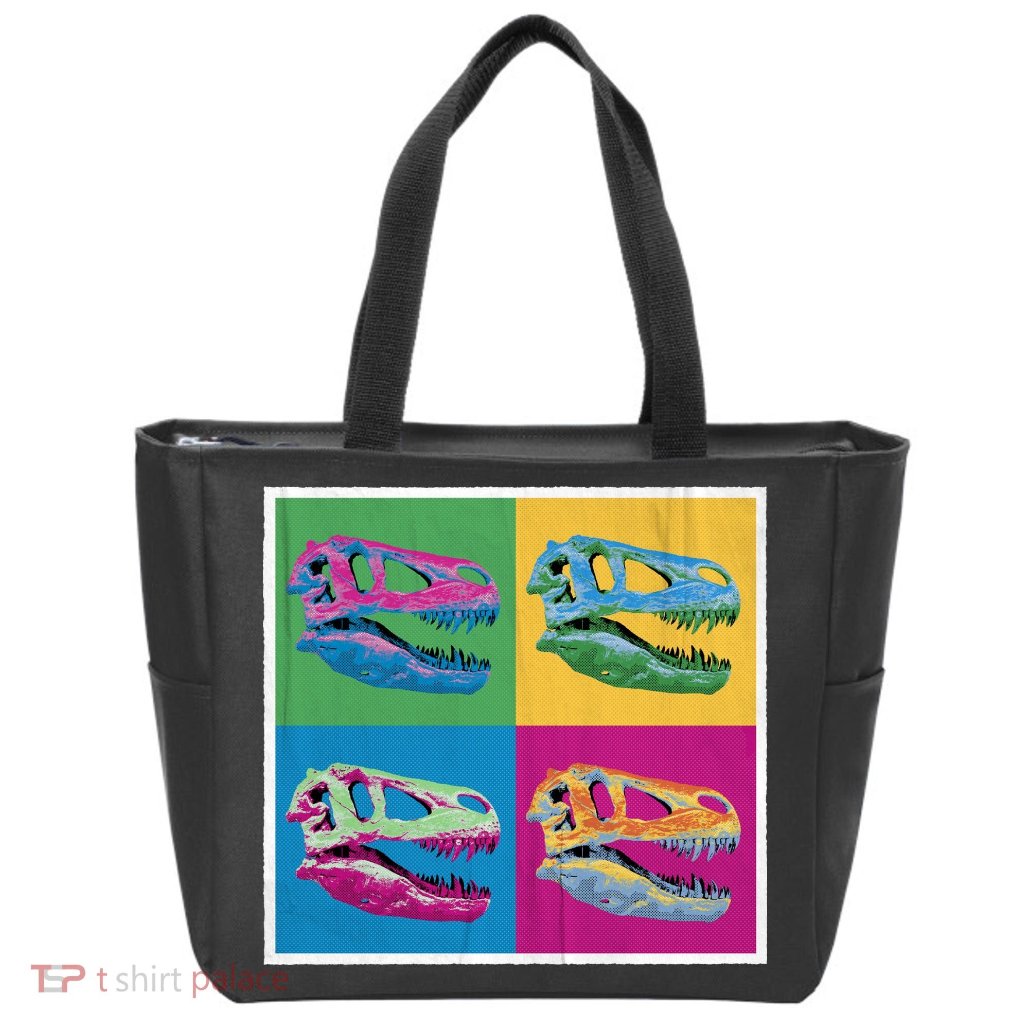 Pop Art TRex Skeleton Tyrannosaurus Rex Tote Bag