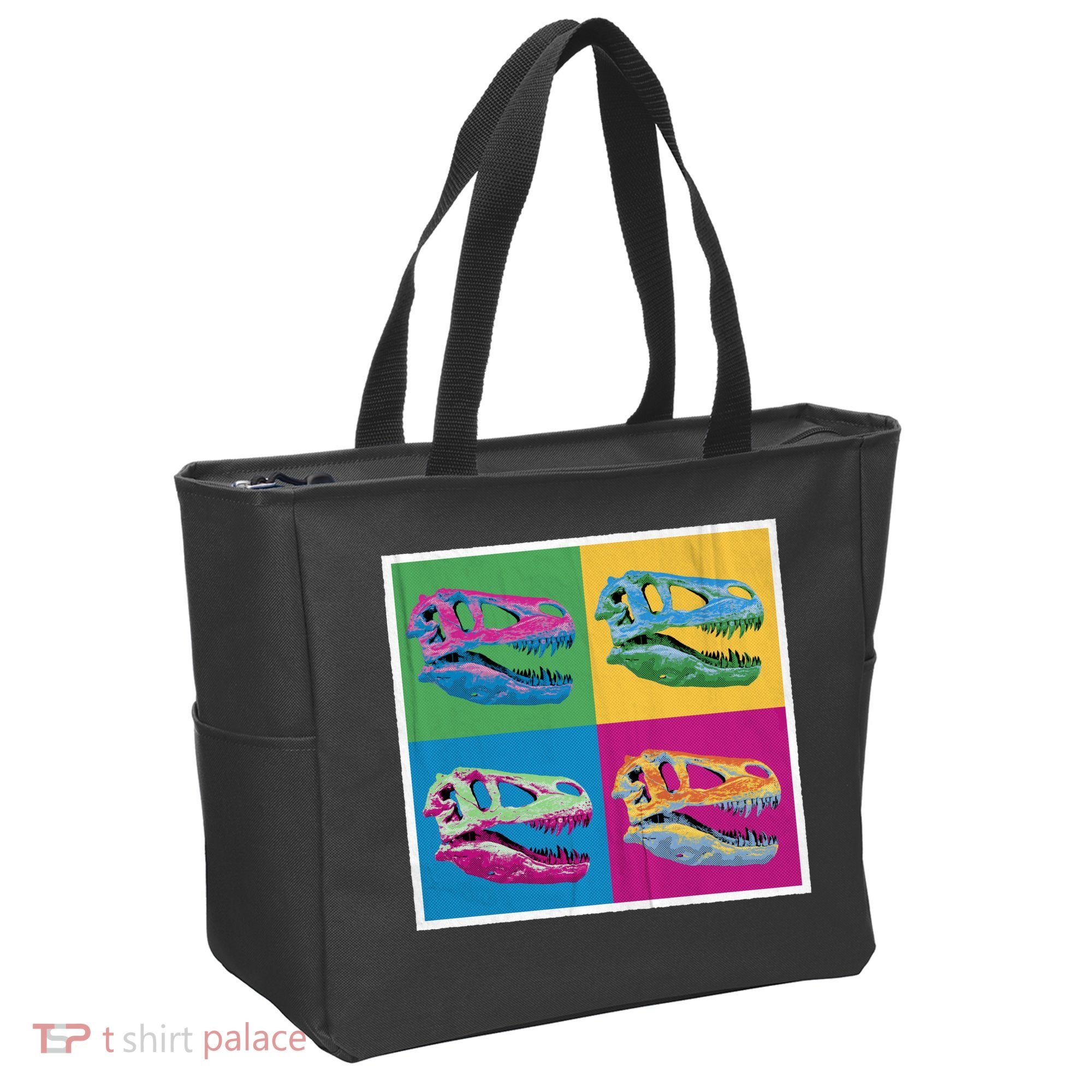 Pop Art TRex Skeleton Tyrannosaurus Rex Tote Bag