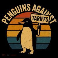 Penguins Against Tariffs Retro Funny Protest Baby Bodysuit thumb 2