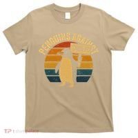 Penguins Against Tariffs Retro Funny Protest T-Shirt thumb 0