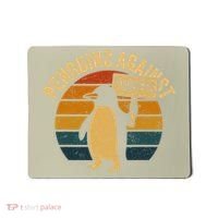 Penguins Against Tariffs Retro Funny Protest Mousepad thumb 0