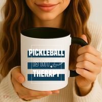 Pickleball As Therapy Hobby Sports Dinking Gift Coffee Mug thumb 3