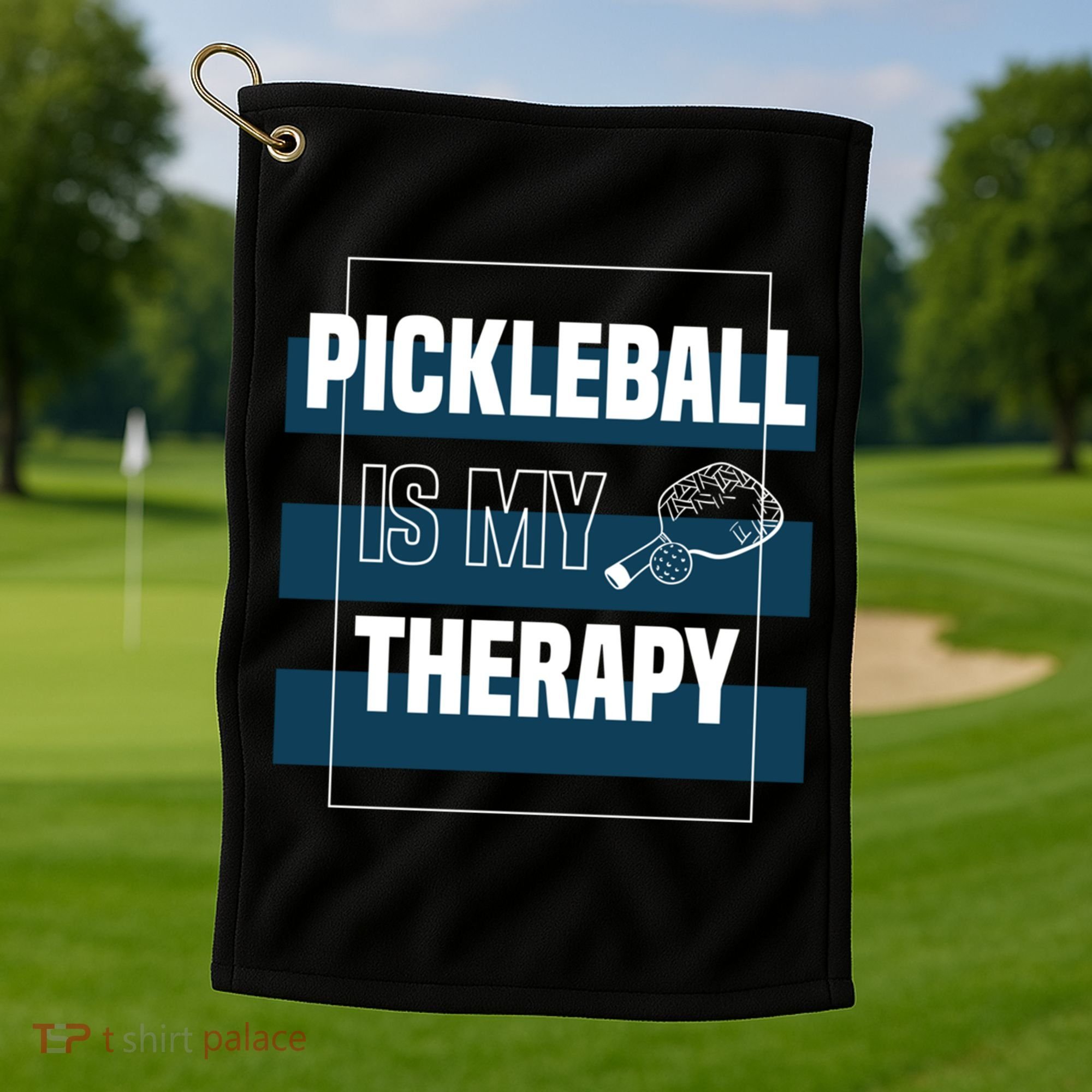 Pickleball As Therapy Hobby Sports Dinking Gift Golf Towel