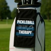 Pickleball As Therapy Hobby Sports Dinking Gift Golf Towel thumb 2