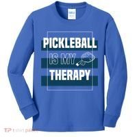 Pickleball As Therapy Hobby Sports Dinking Gift Kids Long Sleeve Shirt thumb 0