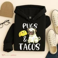 Pugs And Tacos Funny Pug And Tacos Gift Funny Dog Lover Hoodie thumb 4