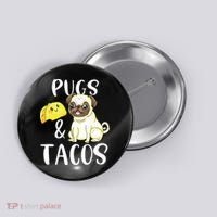Pugs And Tacos Funny Pug And Tacos Gift Funny Dog Lover Button thumb 0