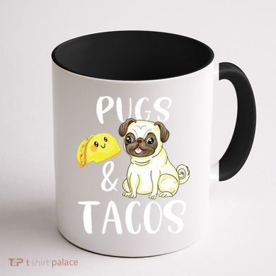 Pugs And Tacos Funny Pug And Tacos Gift Funny Dog Lover Coffee Mug back