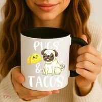 Pugs And Tacos Funny Pug And Tacos Gift Funny Dog Lover Coffee Mug thumb 3