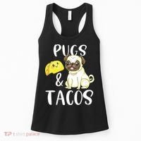 Pugs And Tacos Funny Pug And Tacos Gift Funny Dog Lover Women's Tank Top thumb 0