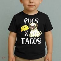 Pugs And Tacos Funny Pug And Tacos Gift Funny Dog Lover Toddler T-Shirt thumb 2