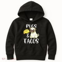 Pugs And Tacos Funny Pug And Tacos Gift Funny Dog Lover Kids Hoodie thumb 0