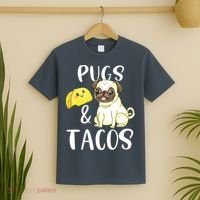 Pugs And Tacos Funny Pug And Tacos Gift Funny Dog Lover T-Shirt thumb 2