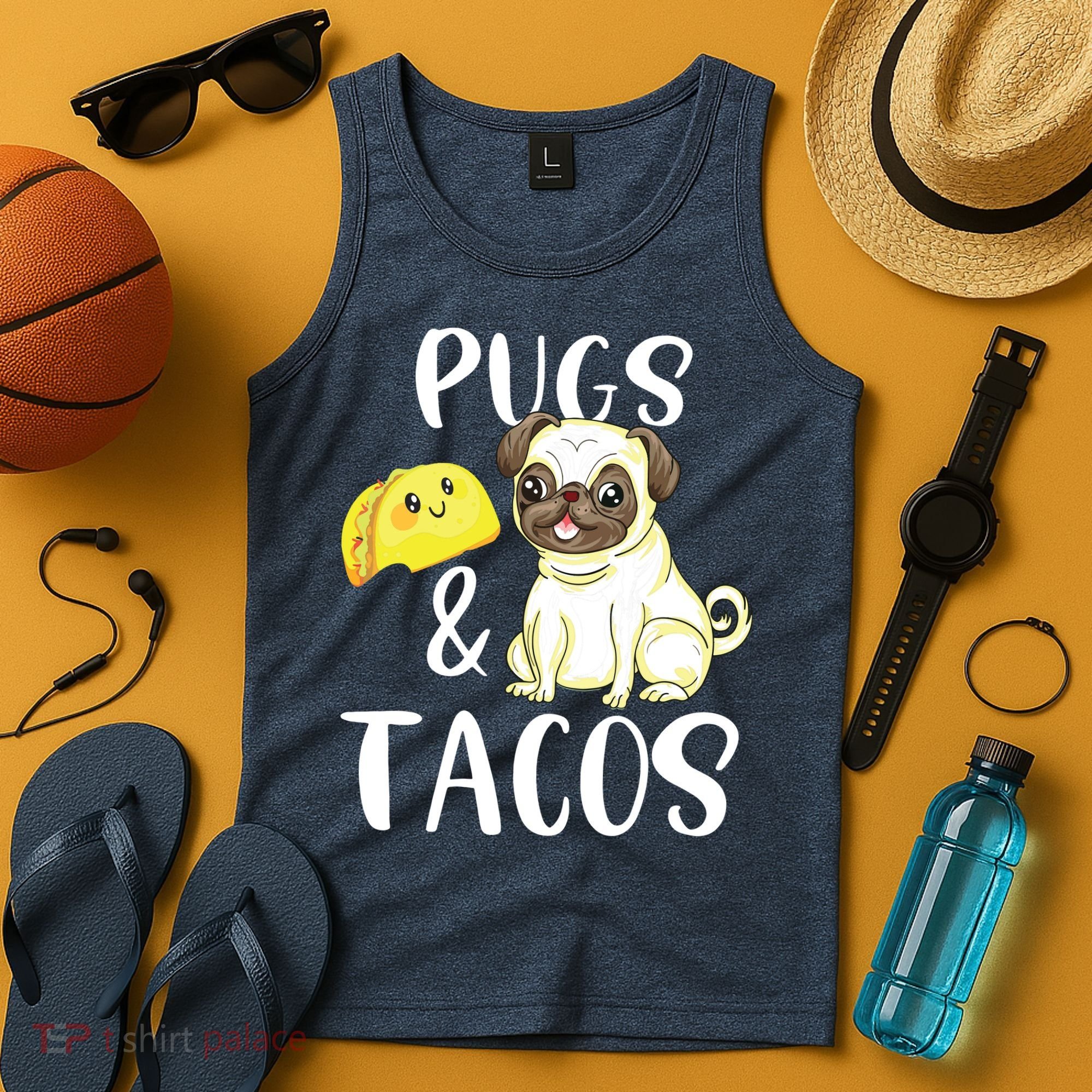 Pugs And Tacos Funny Pug And Tacos Gift Funny Dog Lover Tank Top
