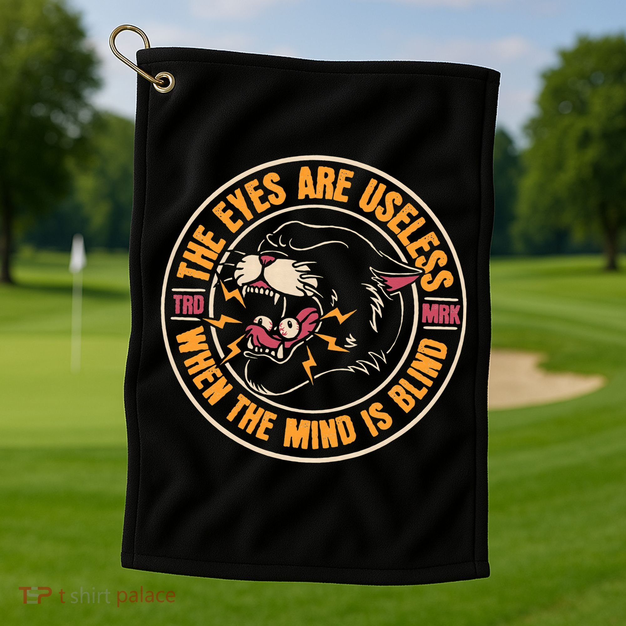Panther American Traditional Tattoo Ink Old School Flash Golf Towel