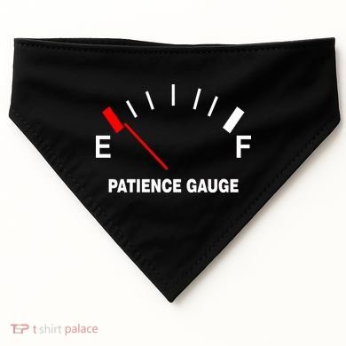 Patience Gauge Nearly Empty USA-Made Doggie Bandana