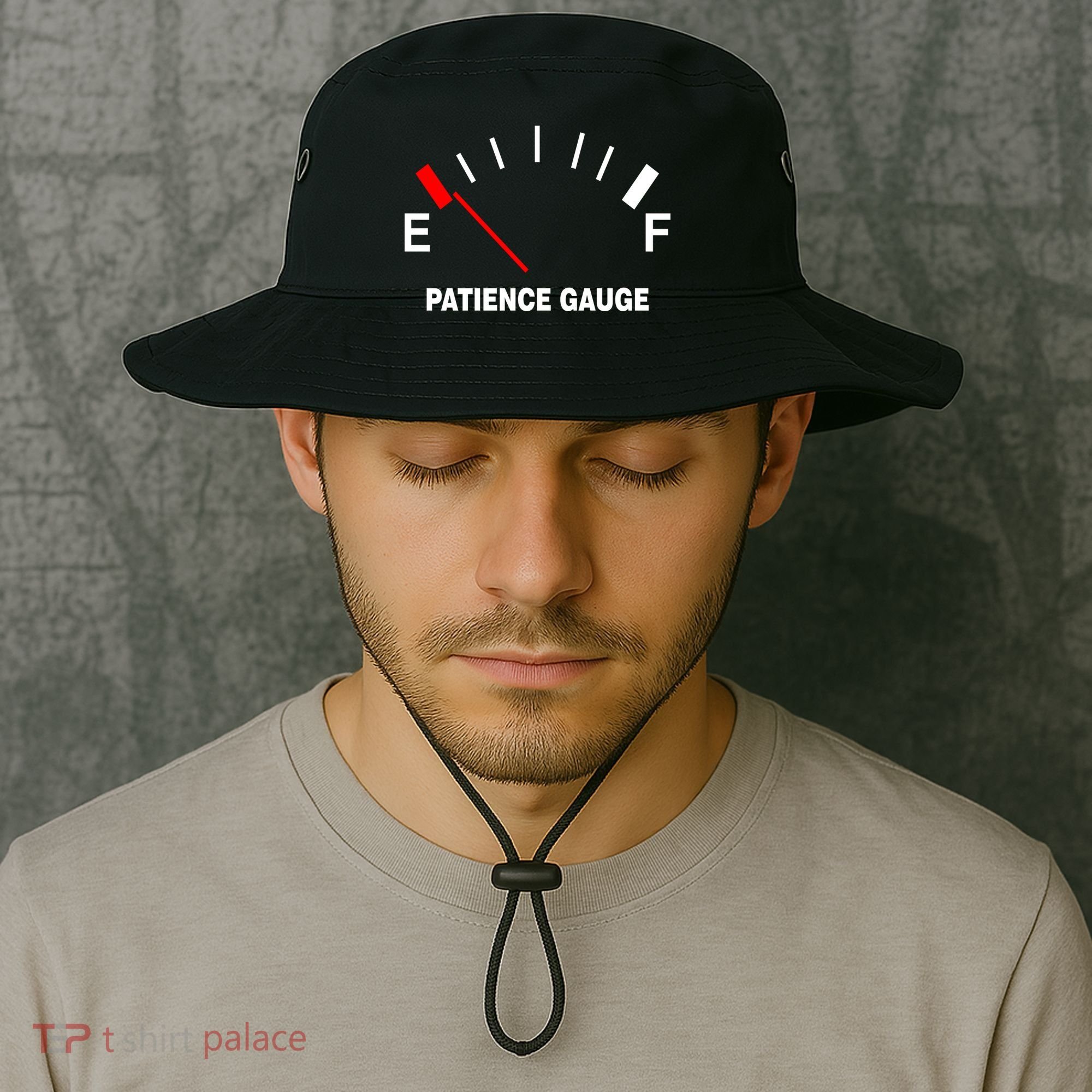 Patience Gauge Nearly Empty Bucket Hat