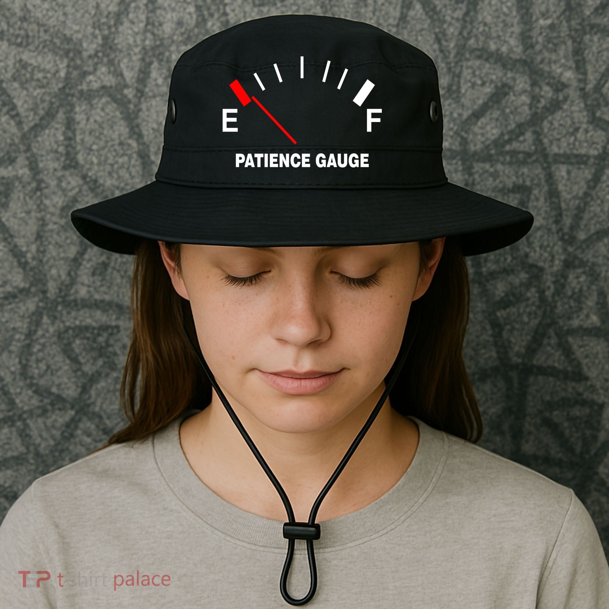 Patience Gauge Nearly Empty Bucket Hat