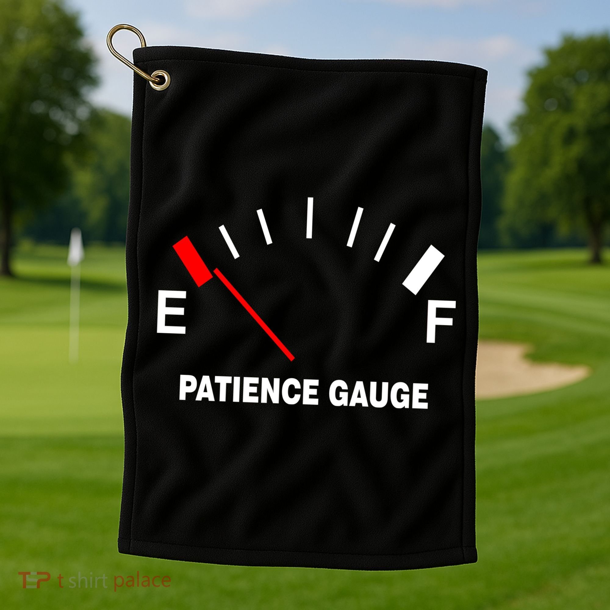 Patience Gauge Nearly Empty Golf Towel
