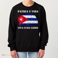 Patria Y Vida Viva Cuba Libre Distressed Cuban Flag Women's Sweatshirt thumb 0