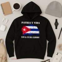 Patria Y Vida Viva Cuba Libre Distressed Cuban Flag Hoodie thumb 3