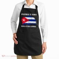 Patria Y Vida Viva Cuba Libre Distressed Cuban Flag Apron thumb 2
