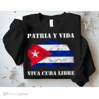 Patria Y Vida Viva Cuba Libre Distressed Cuban Flag Sweatshirt thumb 2