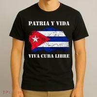 Patria Y Vida Viva Cuba Libre Distressed Cuban Flag T-Shirt thumb 3