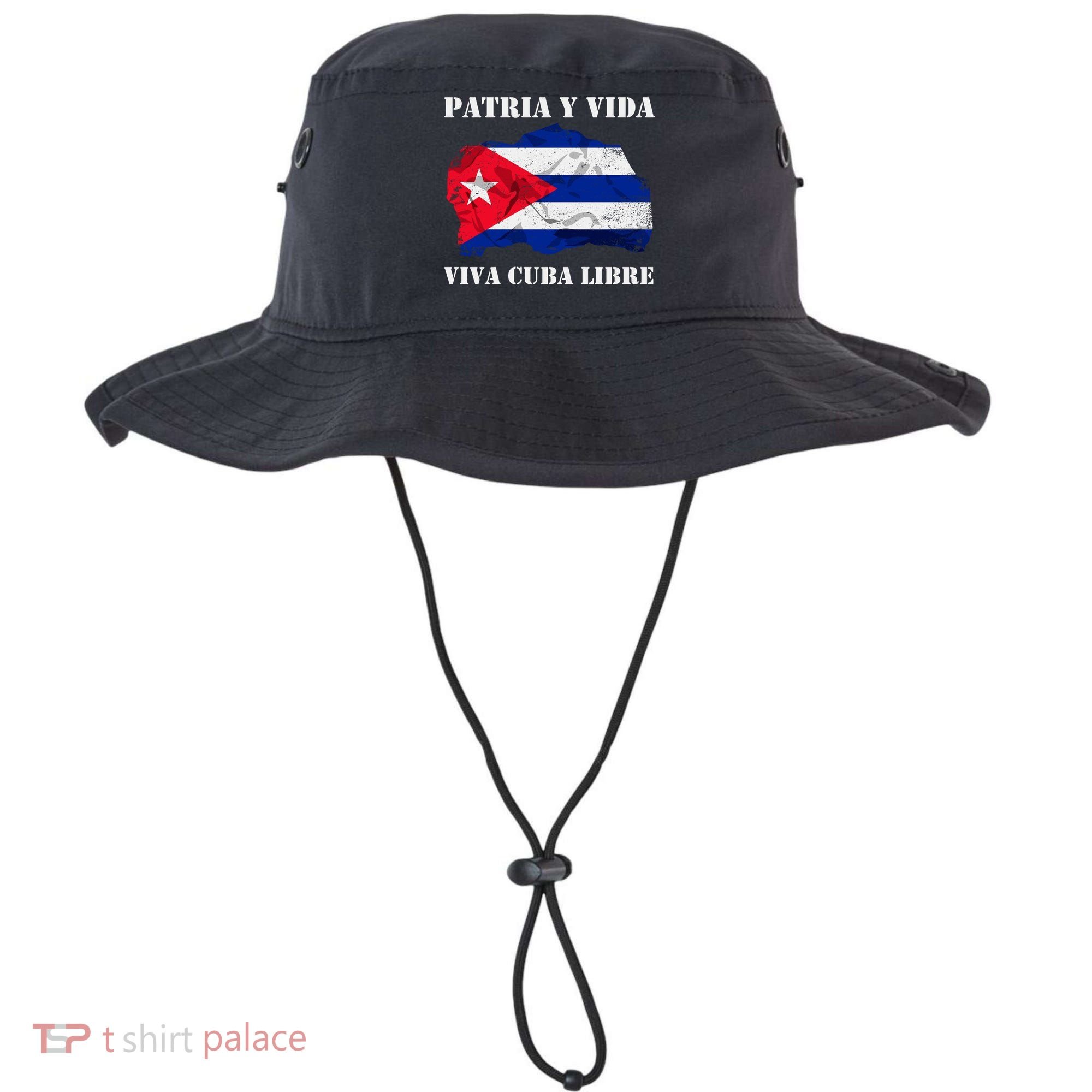 Patria Y Vida Viva Cuba Libre Distressed Cuban Flag Bucket Hat