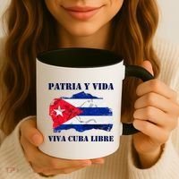 Patria Y Vida Viva Cuba Libre Distressed Cuban Flag Coffee Mug thumb 3