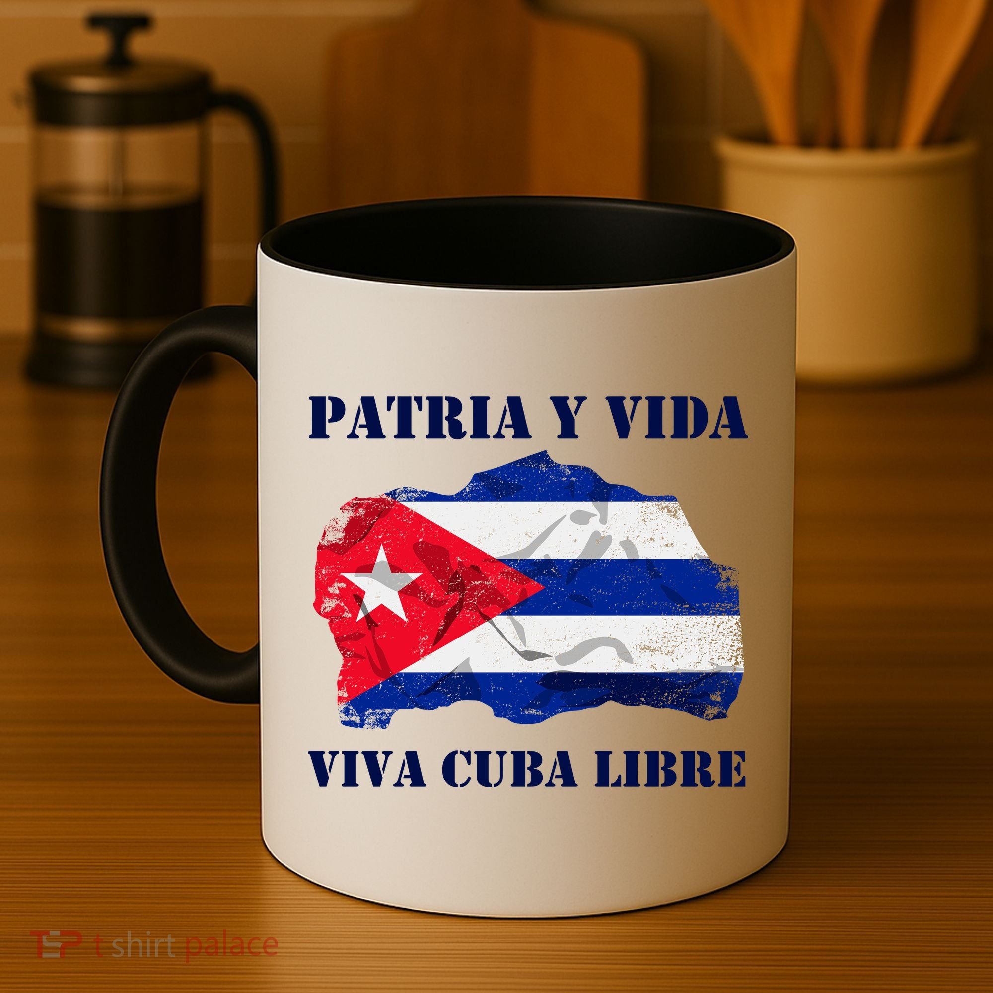 Patria Y Vida Viva Cuba Libre Distressed Cuban Flag Coffee Mug