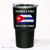 Patria Y Vida Viva Cuba Libre Distressed Cuban Flag Tumbler thumb 0