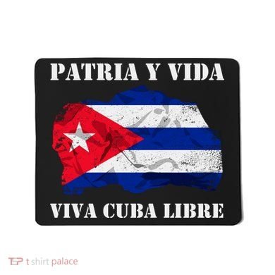 Patria Y Vida Viva Cuba Libre Distressed Cuban Flag Mousepad