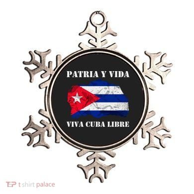 Patria Y Vida Viva Cuba Libre Distressed Cuban Flag Ornament