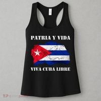Patria Y Vida Viva Cuba Libre Distressed Cuban Flag Women's Tank Top thumb 3