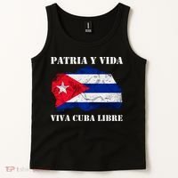 Patria Y Vida Viva Cuba Libre Distressed Cuban Flag Tank Top thumb 2