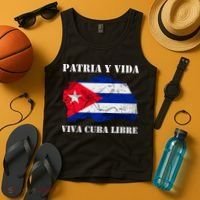 Patria Y Vida Viva Cuba Libre Distressed Cuban Flag Tank Top thumb 4