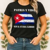 Patria Y Vida Viva Cuba Libre Distressed Cuban Flag Women's T-Shirt thumb 2