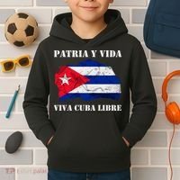 Patria Y Vida Viva Cuba Libre Distressed Cuban Flag Kids Hoodie thumb 2