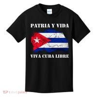 Patria Y Vida Viva Cuba Libre Distressed Cuban Flag Kids T-Shirt thumb 0