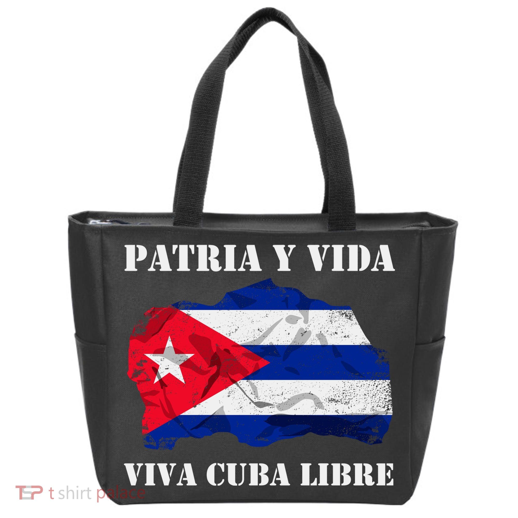 Patria Y Vida Viva Cuba Libre Distressed Cuban Flag Tote Bag