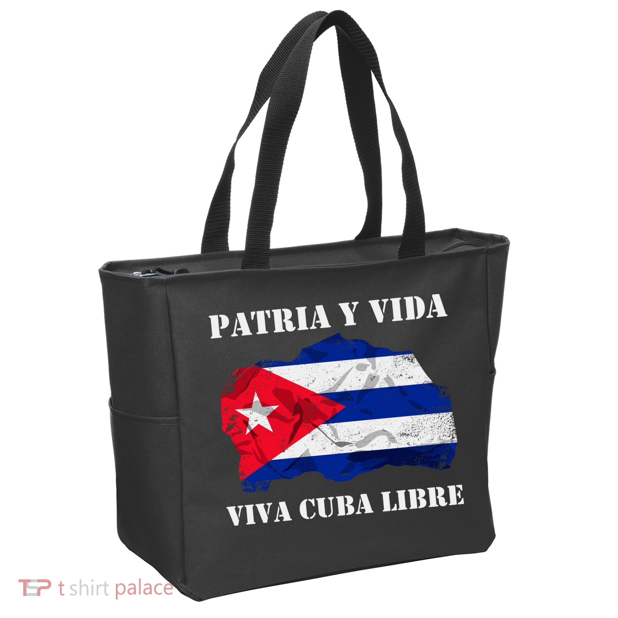 Patria Y Vida Viva Cuba Libre Distressed Cuban Flag Tote Bag