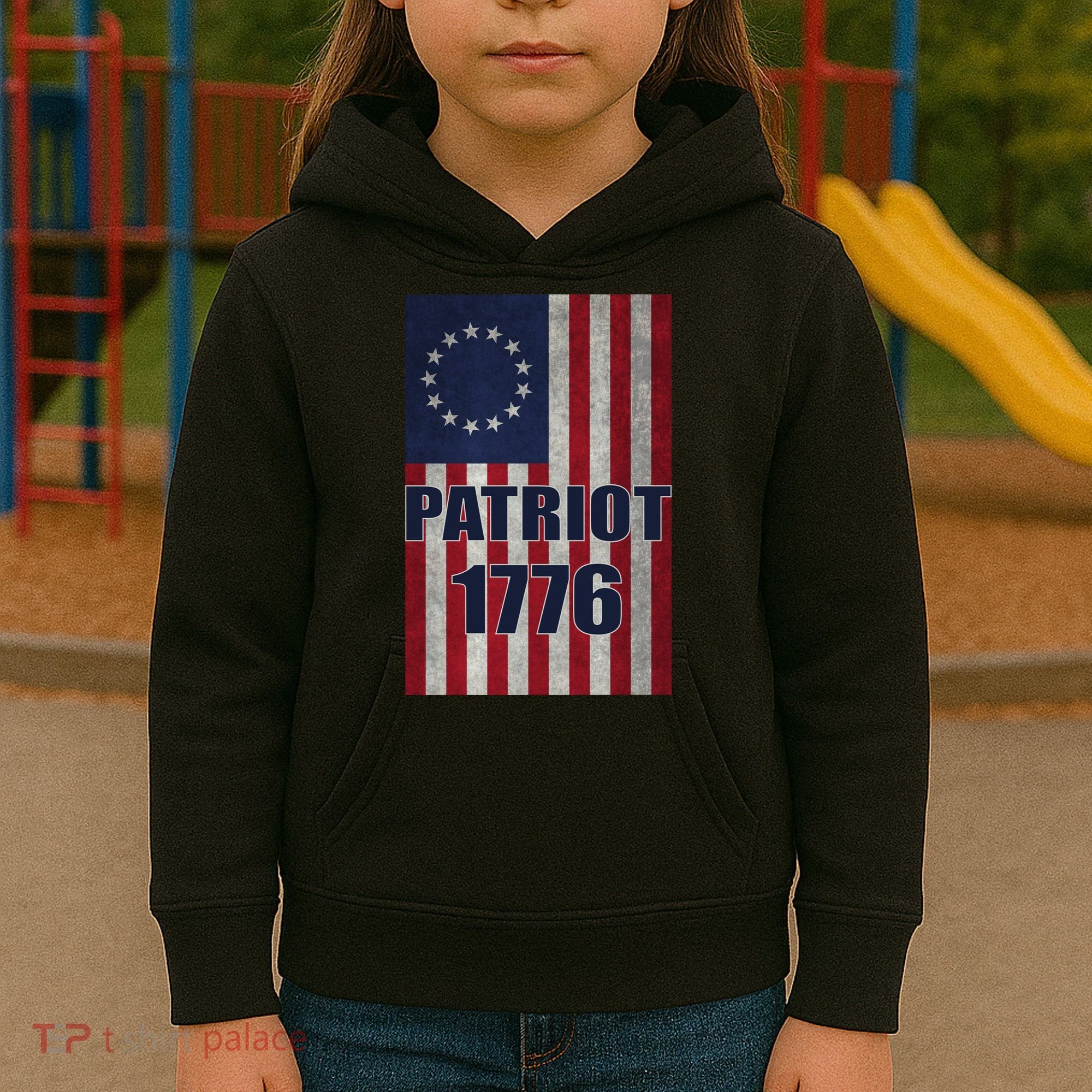 Patriot Betsy Ross Flag 1776 Kids Hoodie
