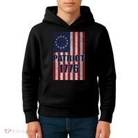 Patriot Betsy Ross Flag 1776 Kids Hoodie thumb 4