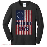 Patriot Betsy Ross Flag 1776 Kids Long Sleeve Shirt thumb 0