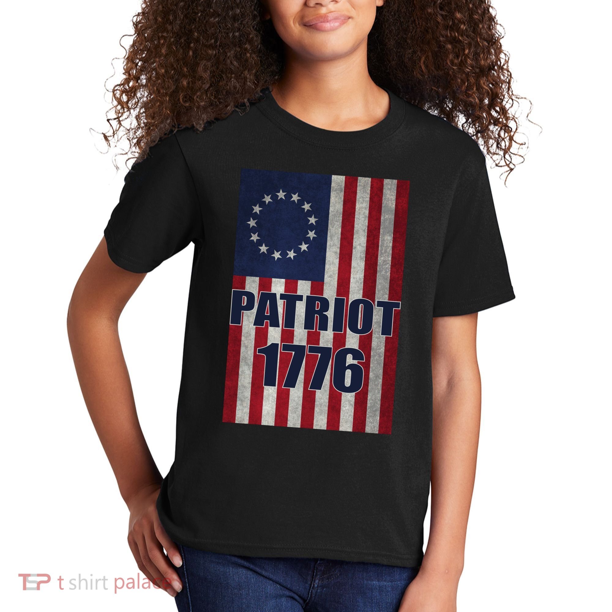Patriot Betsy Ross Flag 1776 Kids T-Shirt