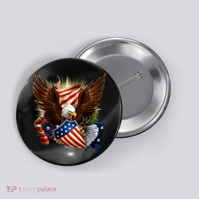 Patriot Eagle American Shield Button