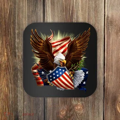 Patriot Eagle American Shield Coaster